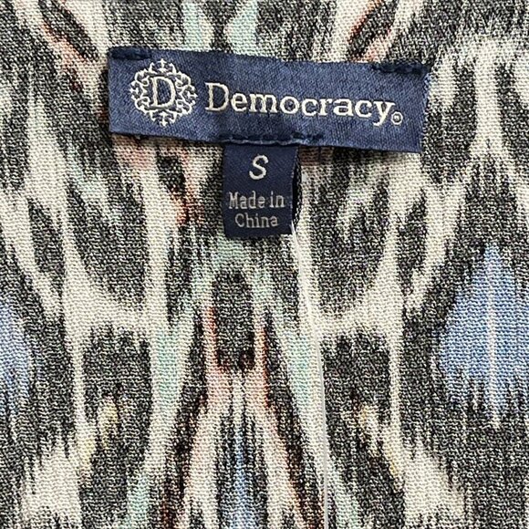 Democracy Kimono Womens S Geo Animal Pint  Tiered Ruffle Sleeve Lace Artsy - Picture 4 of 7